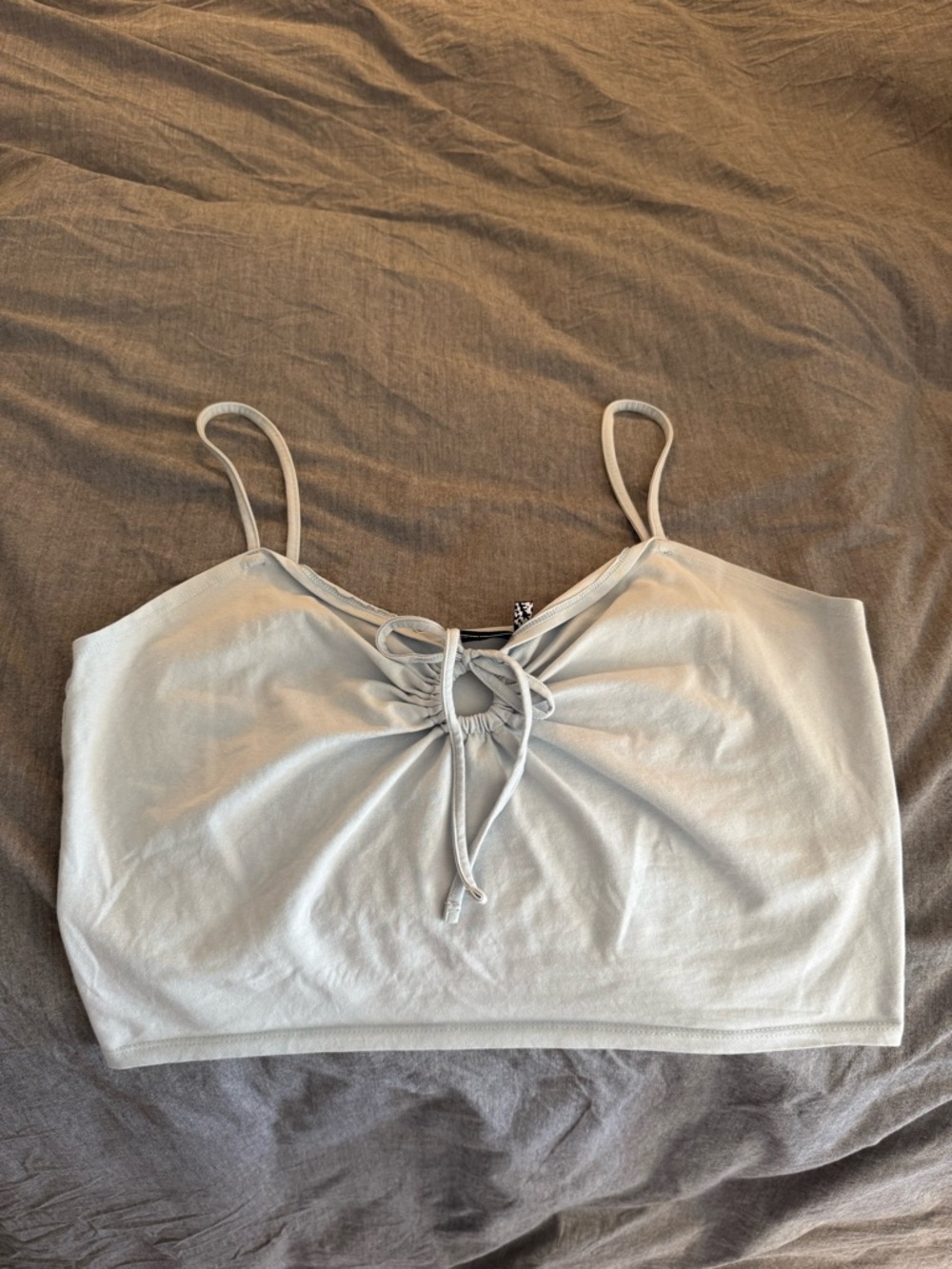 ASOS Light Gray Tie-Front Cropped Cami